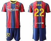 2020-21 Barcelona 22 VIDAL Home Soccer Jersey,baseball caps,new era cap wholesale,wholesale hats